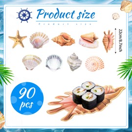 Gersoniel 90 Pcs Parchment Paper Leaves, 8.66 in Charcuterie Board Ocean Parchment Paper Leaves Cheese Paper Decorative Parchment for Table Festival Ocean Party Serving