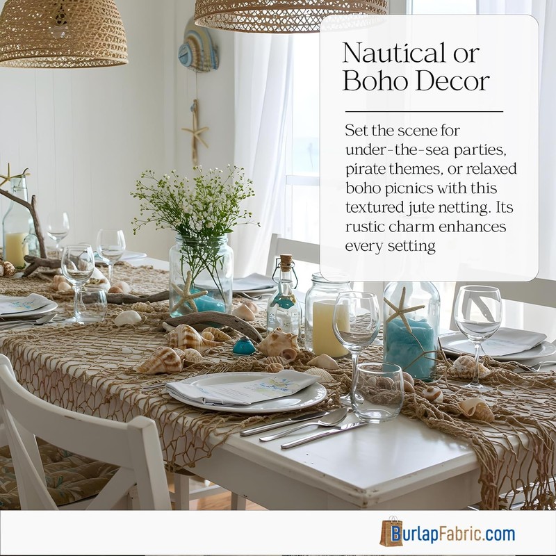 Burlap Natural Jute Netting – 48" Wide Biodegradable Mesh Fabric