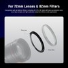 Neewer 72-82mm Step Up Ring Adapter (2 Pack) with Cleaning