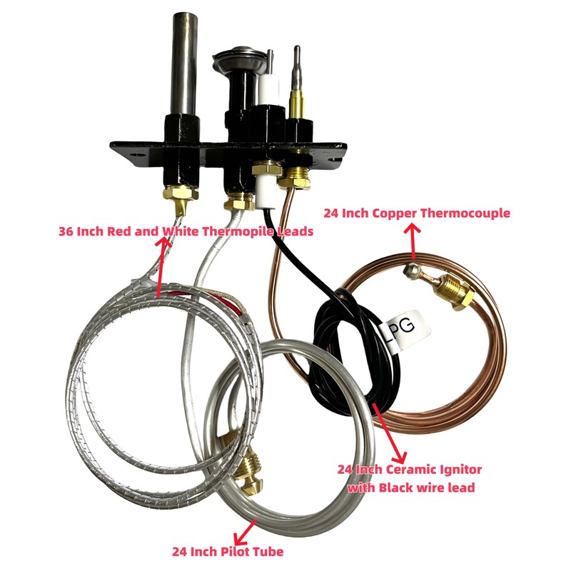 Propane Gas 10002265 3 Way Pilot Assembly for Majestic, Monessen,