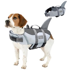 ANNICOO Dog Life Jacket, Lifesaver Vests with Rescue Handle, High Flotation Swimsuit for Swimming, Boating, and Water Safety (S)