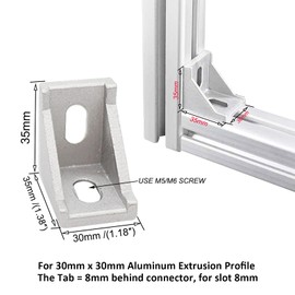 20Pcs 3030 Series Extrusion Connector 30 Series Aluminum Profiles Brackets for 30mm Aluminum Extrusion Profile Rail