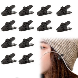 Oxygen Tube Clips, Ear Protectors for Nasal Cannula, Rotatable Oxygen Cannula Holder for Respiratory Aids and Cannula Holder Accessories (Black, 12 Pcs)
