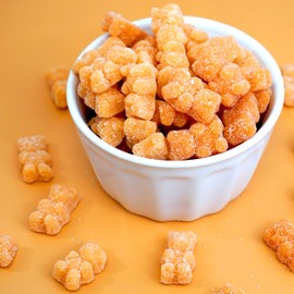 Orange Gummy Bears Sugared, 2.2 Pound Bag, Orange Candy Flavored, The Hampton Popcorn & Candy Company