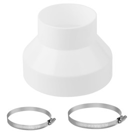Amentalove Exhaust Hose Adapter 150 mm to 100 mm, Reducer Reducer Connector with 2 Stainless Steel Hose Clamps, ABS Universal Reducer for Ventilation, Round Pipe, Ventilation Duct