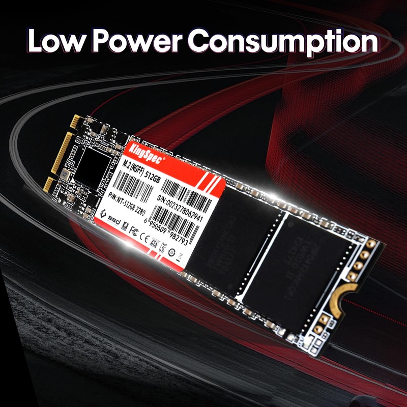 KingSpec NT Seriese 512GB M.2 2280 SATA SSD,Sata3 6Gb/s Internal