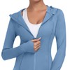Xyvolix Hooded Women's Athletic Full Zip Lightweight Workout Jacket with