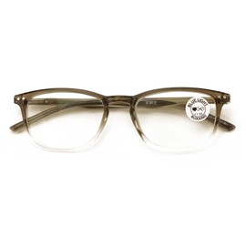 V.W.E. Slim Low Profile Anti Blue UV Protection with Anti-Reflective AR Coating Reading Glasses - Clear Lens Reader (Grey, 1.25, x)