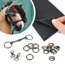 Hobby Horse Bridle Craft: Material Set with Faux Leather in Black (Instructions Sold Separately)