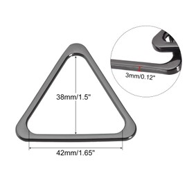 sourcing map Metal Triangle Ring Buckle 42mm(1.65") Inner Width for DIY Dark Gray 6pcs