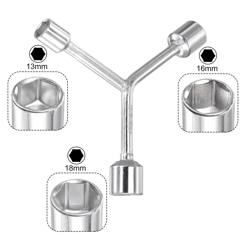 sourcing map Y Type 3 Way Hex Socket Wrench, 13mm