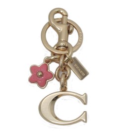 Coach C8627 GDRRJ Women's Key Ring, Flower & Big C Motif, Charm, Outlet, gold