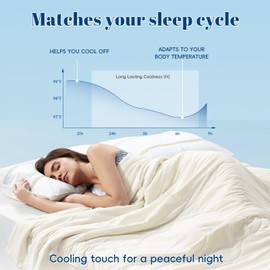 PHF Cooling Comforter King Size, EcoCosy Breathable Cooling Blanket for Hot Sleepers, Soft Lightweight Q-Max>0.52 Summer Silky Comforter for Night Sweats to Keep Cool, 108"x90", White