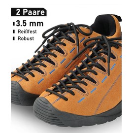 Stepace 2 Pairs - Premium Round Shoelaces [Diameter 3.5 and 4 mm] for Work Shoes, Boots, Outdoor Shoes and Sports Shoes, Tear-Resistant Shoelaces Replacement Shoelaces Made of Polyester, 3.5 mm -