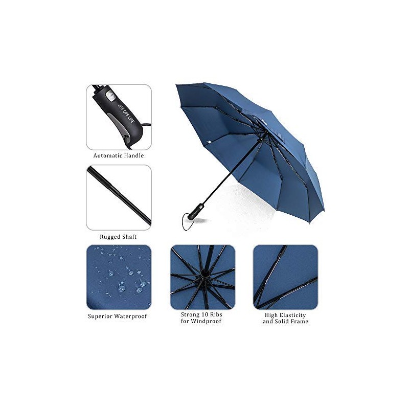 ZOMAKE Compact Umbrella, Auto Open & Close Travel Folding Umbrella,