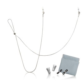 Ilioris Eyeglass Chain, Eyeglass Strap, Eyeglass Chain, Women's, Fashionable, Adjustable Length, Fall Prevention, Silver