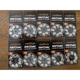 Rayovac Lot Of 10 PACKS RAYOVAC Loud N Clear Size 312 Hearing Aid Batteries BB 05/2026