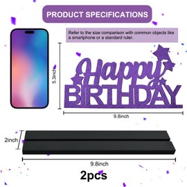 DecoGlee Glitter Purple Letter Happy Birthday Sign Centerpieces for Table Birthday Party Supplies Birthday Favor Decoration for 30th 40th 50th 60th 70th 80th 90th 100th Birthday Table Decoration