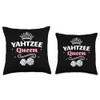 Yahtzee Queen Game Night Dice Game Throw Pillow