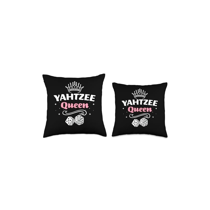 Yahtzee Queen Game Night Dice Game Throw Pillow