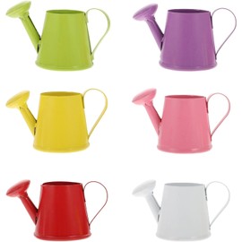 6pcs Mini Watering Can Model,Small Metal Watering Can Garden Watering Can Plant Watering Can for Garden Beach Sprinkler Toy,Mixed Color Small