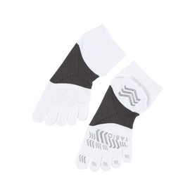 Tabio Racing Run Five Toe Socks, Made in Japan, Running, Marathon, Sports, Non-Slip, wht, 25.0-27.0 cm