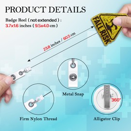 KANGYUSO Funny Nurse Retractable Badge Reel, Fall Risk Yellow Glitter Badge Reel with Alligator Clip, Acrylic Medical Badge, Funny ID Badge Holder Gift for ER RN CNA Nurse Doctor Coworker Volunteer