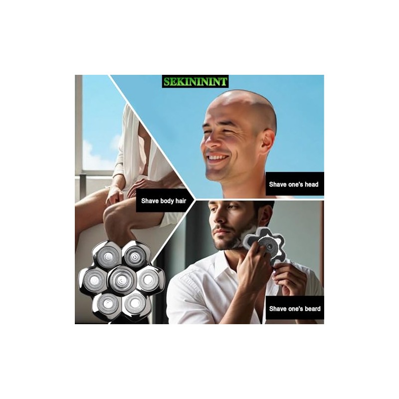 7 Blade Floating Replacement Shaving Head, Universal Washable Shaver Blade