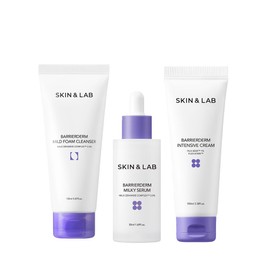 SKIN & LAB Mild Cleanser, 5.1 fl oz (150 ml), Barrier Dam, Milky Serum, 1.7 fl oz (50 ml), Barrier Dam, Moist Cream, 3.4 fl oz (100 ml), Set of 3