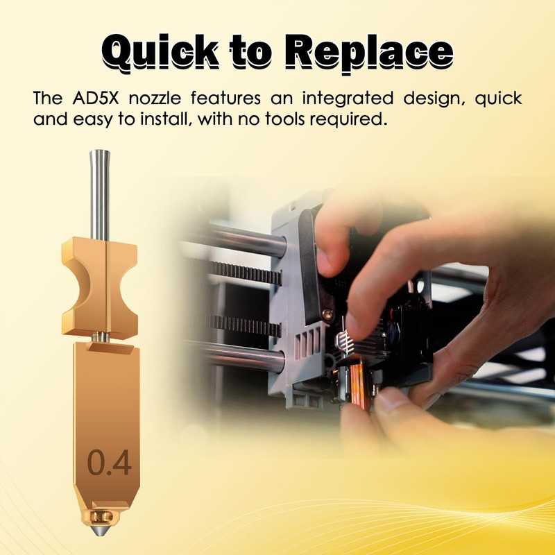 for Flashforge AD5X Upgraded 0.4MM Integraded Nozzle & Heating Assembly