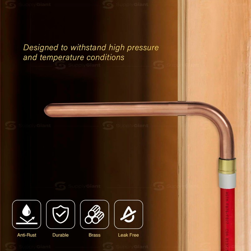 Pex-A Expansion Copper Stub Out Elbow 1/2" x 3-1/2" x