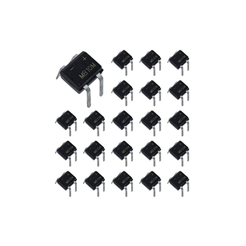 YFFSFDC 100pcs 0.5A 1000V MB10M Bridge Diode Rectifier Anti-Backflow Diode