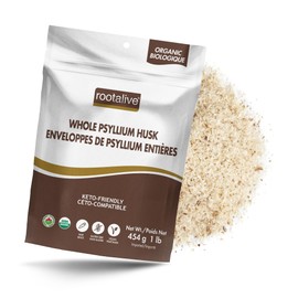 rootalive Rootalive - Organic Whole Psyllium Husk, Psyllium Husk Whole Plant-Based Fibre for Digestive Support, Unflavored Superfood Powder with Soluble & Insoluble Fibre, Vegan, Gluten-Free, 454 grams
