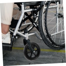 DOITOOL 2PCS of 6 Inch Wheelchair Front Wheels, Walker Wheel Chair Wheels, Universal Wheelchair Wheels Replacement, Rubber Black Wheel Drive Wheelchair Front Wheels, Wheel Accessories