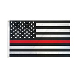 AZ FLAG - Flag USA Thin Red Line - 90 x 60 cm - United States of America Red Line Flag 100% Polyester with Brass Eyelets - UV-Resistant - Vivid Colours - 50 g