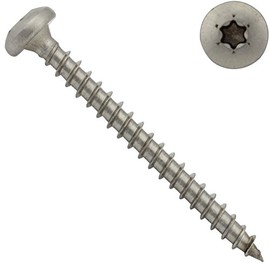 SC9045 Chipboard Screws with Round Head and TX - 4.5 x 60 mm - (Pack of 100) - Reinforced Head, Pan Head, Drive: T-20) - Full Thread - Stainless Steel A2 V2A SC-Normteile®