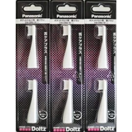 Panasonic EW0966-W Tongue Care Plus Brush for Pocket Doltz, Set of 2 x 3 (Total of 6 Pieces)