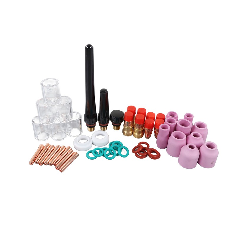 55 Pcs Set TIG Welding Consumables Ceramic Nozzle Heat Resistant