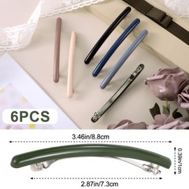 Joez Wonderful Hair Barrettes for Women, French No Slip Flat Clips, Claw Clasps for Thin Hair Styling Accessories - 6pcs