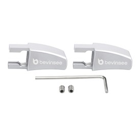 Bevinsee 2pcs Seat Release Lever Knob Latch Handle Left & Right Side Compatible with Ford Mustang 2005-2014 Seat Back Adjustment, 5R3Z-6362762-AAC Aluminum Silver