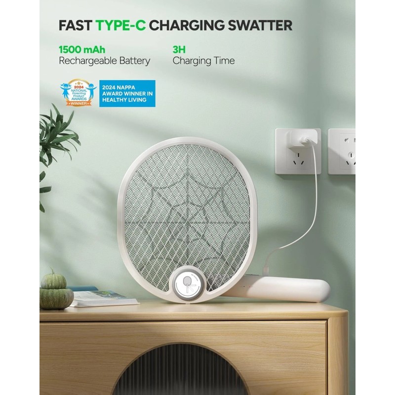 Tbi Buzzzer Buzbug Electric Fly Swatter - 3800V Mosquito Bat,