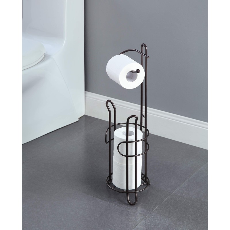 SunnyPoint Freestanding Toilet Paper Holder with Storage – Holds 3