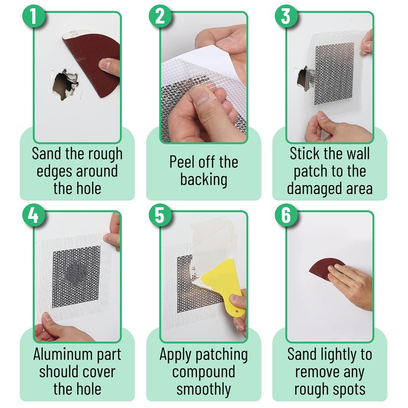 Bates- Drywall Repair Kit, 20 pcs, 2/4/6/8 Inch, Dry Wall