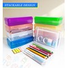 Nuozme Double Layer Large Capacity Pencil Box,Plastic Translucent Pencil Box,