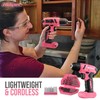 Hi-Spec 58pc Pink 8V USB Electric Power Cordless Drill Driver