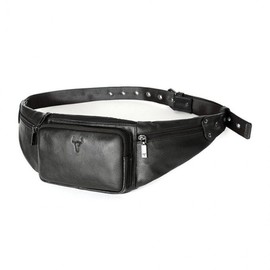 Men's bag leather bag bag leather hip bag waist waist bag sling bag men black