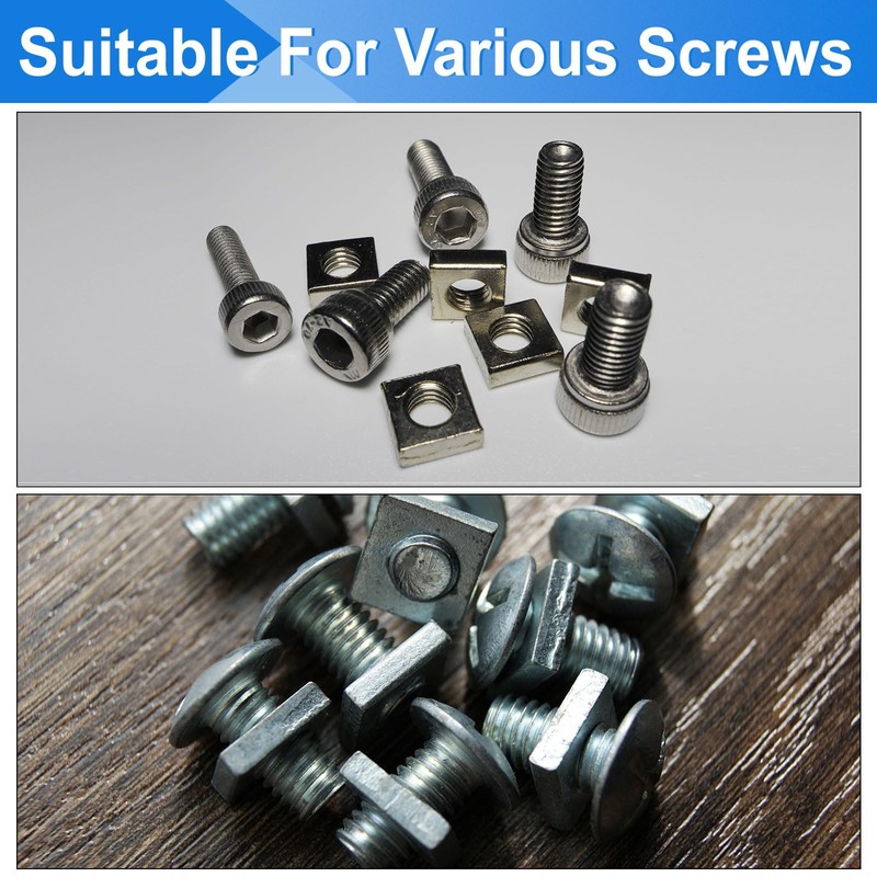 sourcing map 100Pcs M3x8mmx2mm Square Nuts, Carbon Steel Zinc Plated