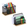 Relaxdays Desk Set 2-Piece Metal Letter Stand and Pen Holder,