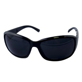 HAND Stylish 032 Unisex Sunglasses in a Black Frame with Blue Grey Lenses - Width at Temples 138mm - 100% UV400 Protection