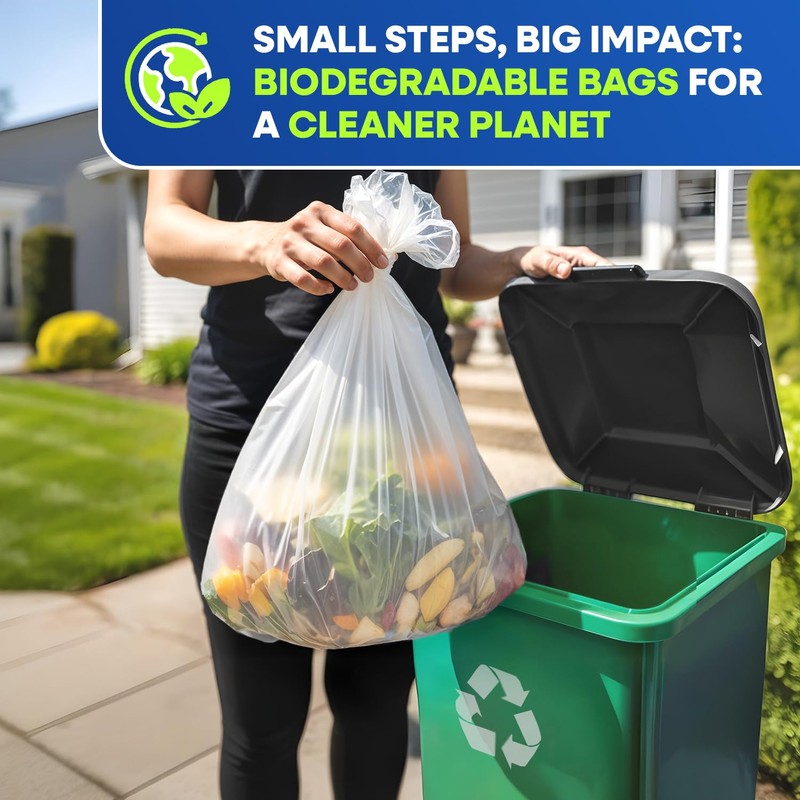 PLASTIC PRINCE 5-Gallon Compostable Trash Bags Biodegradable Trash Bags, 19.5"